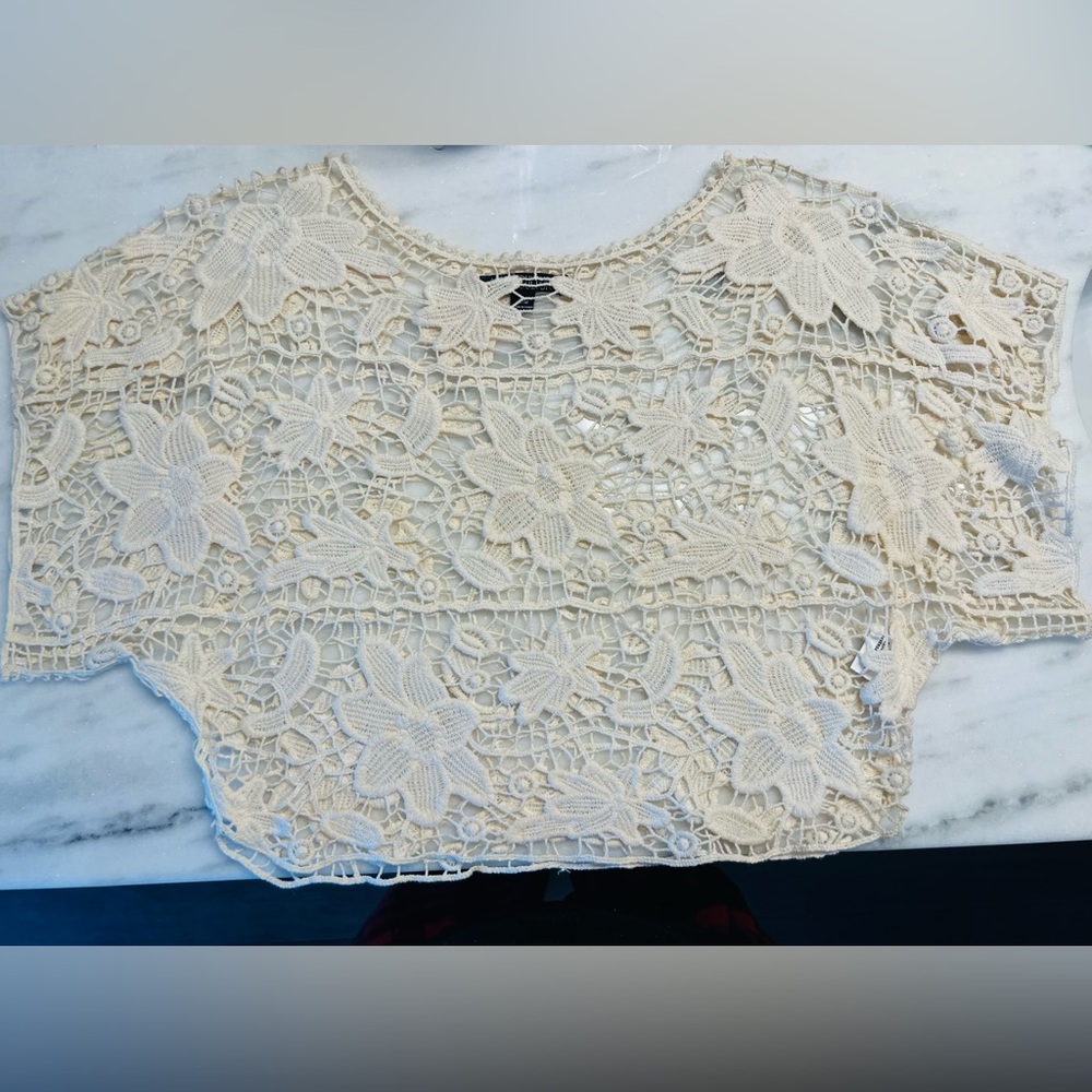 Elegant Cream Lace Women's Top